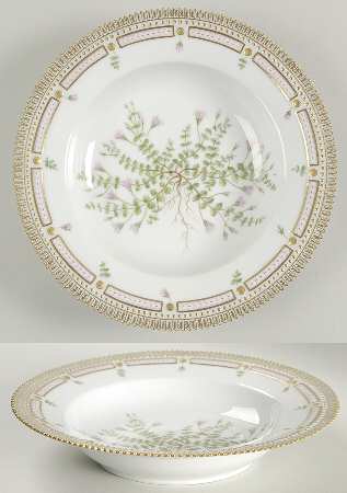 Flora Danica (1961 To Current) Large Rim Soup Bowl-Anagallis tenella L