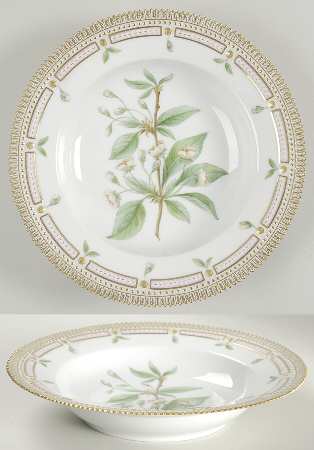 Flora Danica (1961 To Current) Large Rim Soup Bowl-Cerasus avium L