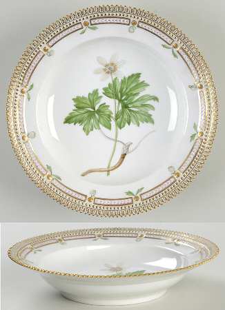Flora Danica (1961 To Current) Rim Soup Bowl-Anemone nemorosa L