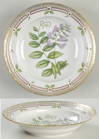 Flora Danica (1961 To Current) Rim Soup Bowl-Pisum maritimum L