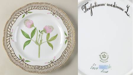 Flora Danica (1961 To Current) 9" Pierced Luncheon Plate/Fruit Std-Trifolium medi