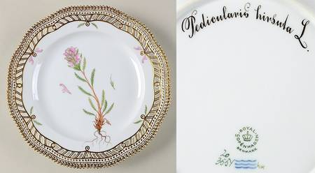 Flora Danica (1961 To Current) 9" Pierced Luncheon Plate/Fruit Std-Pedicularis hi