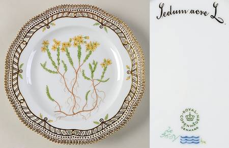 Flora Danica (1961 To Current) 9" Pierced Luncheon Plate/Fruit Std-Sedum acre L