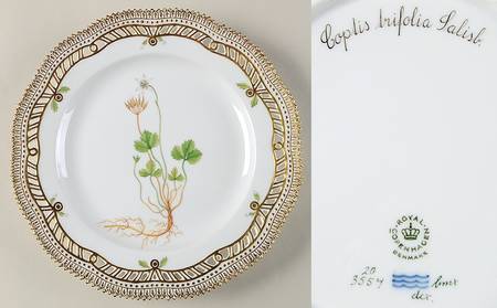 Flora Danica (1961 To Current) 9" Pierced Luncheon Plate/Fruit Std-Coplis Irifoli