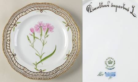 Flora Danica (1961 To Current) 9" Pierced Luncheon Plate/Fruit Std-Dianthus super