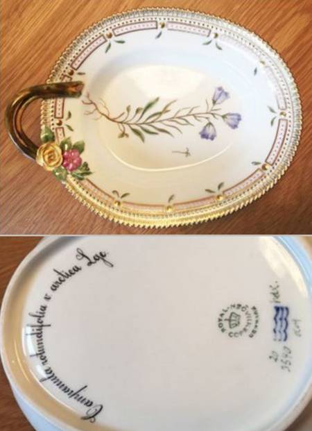 Flora Danica (1961 To Current) 8" Oval Handled Pickle/Accent-Campanula rotundifol