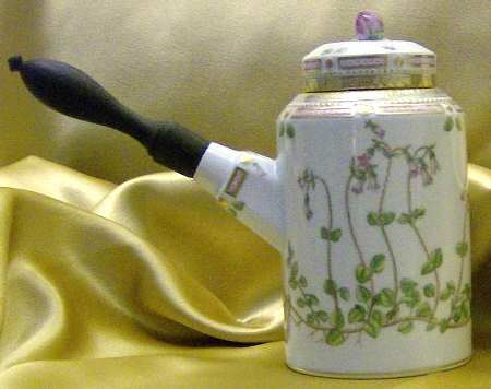 Flora Danica (1961 To Current) Ebony Handle Coffee Pot & Lid-Linnaea borealis L