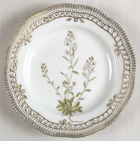 Flora Danica (1961 To Current) 10" Pierced Dinner Plate/Fruit Std-Cardamine patra