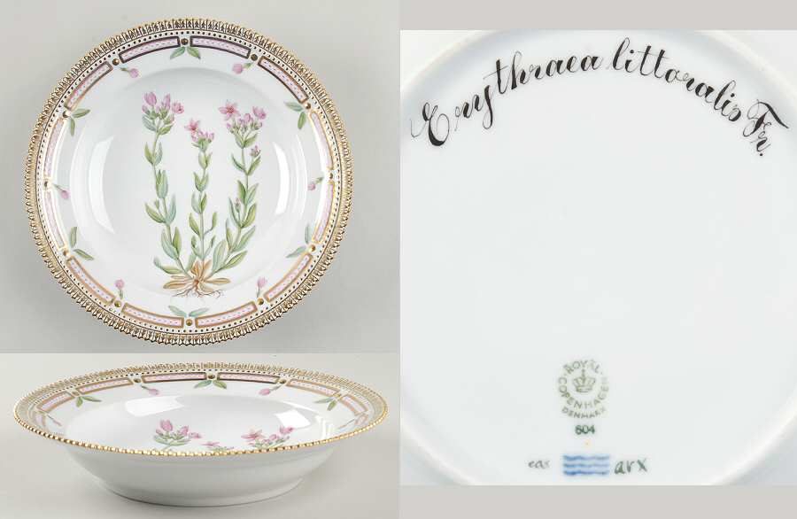Flora Danica (1961 To Current) Rim Soup Bowl-Erythraea littoralis Fr