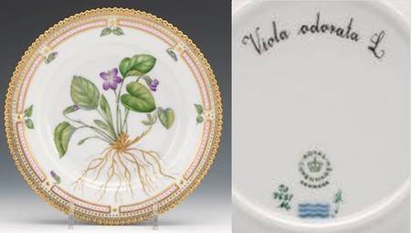Flora Danica (1961 To Current) Dessert/Pie Plate-Viola odorata L.