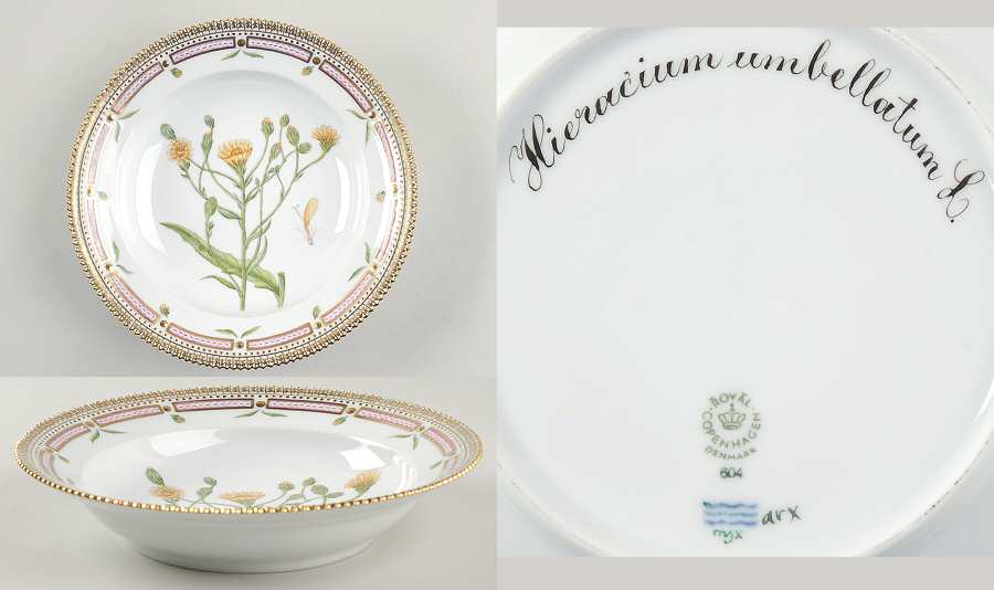 Flora Danica (1961 To Current) Rim Soup Bowl-Hieracium umbellatum L