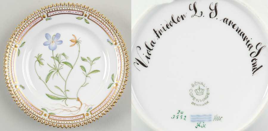 Flora Danica (1961 To Current) Bread & Butter Plate-Viola tricolor L S arenaria S