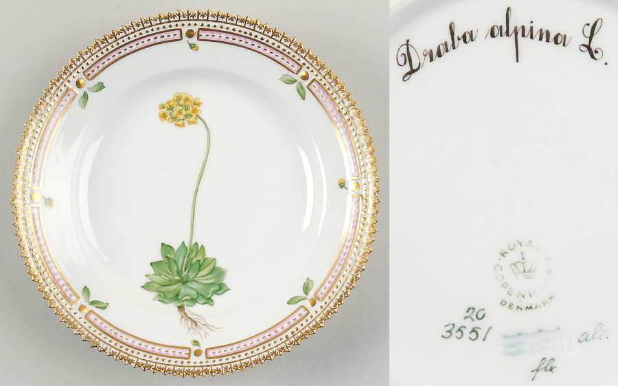 Flora Danica (1961 To Current) Dessert/Pie Plate-Draba alpina L