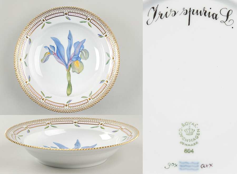 Flora Danica (1961 To Current) Rim Soup Bowl-Iris spuria L