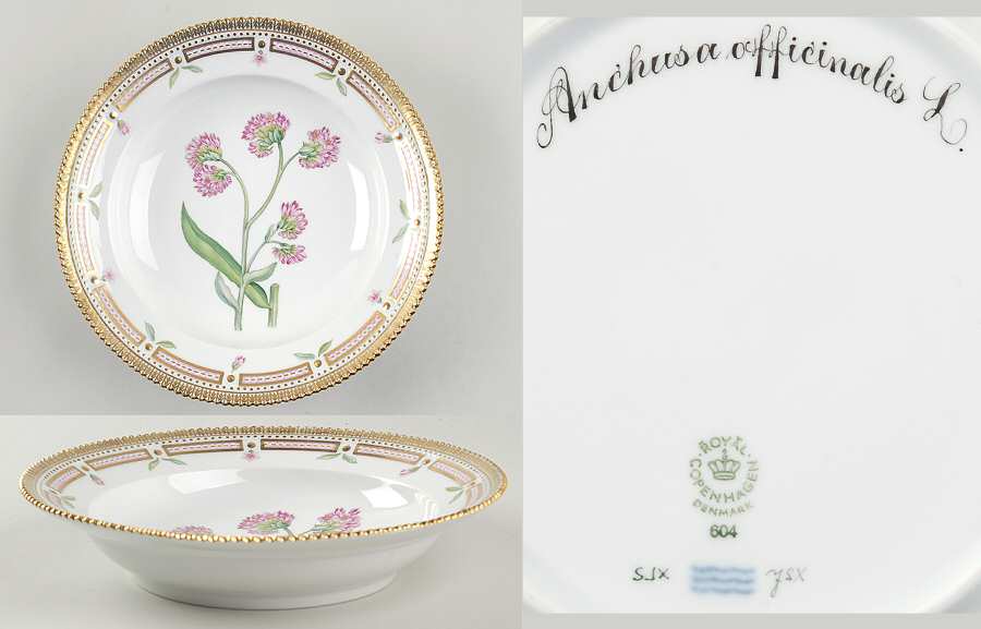 Flora Danica (1961 To Current) Rim Soup Bowl-Anchusa officinalis L