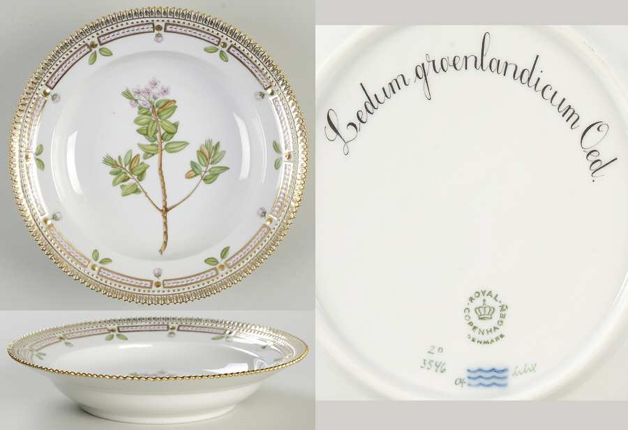 Flora Danica (1961 To Current) Rim Soup Bowl-Ledum groenlandicum Oed