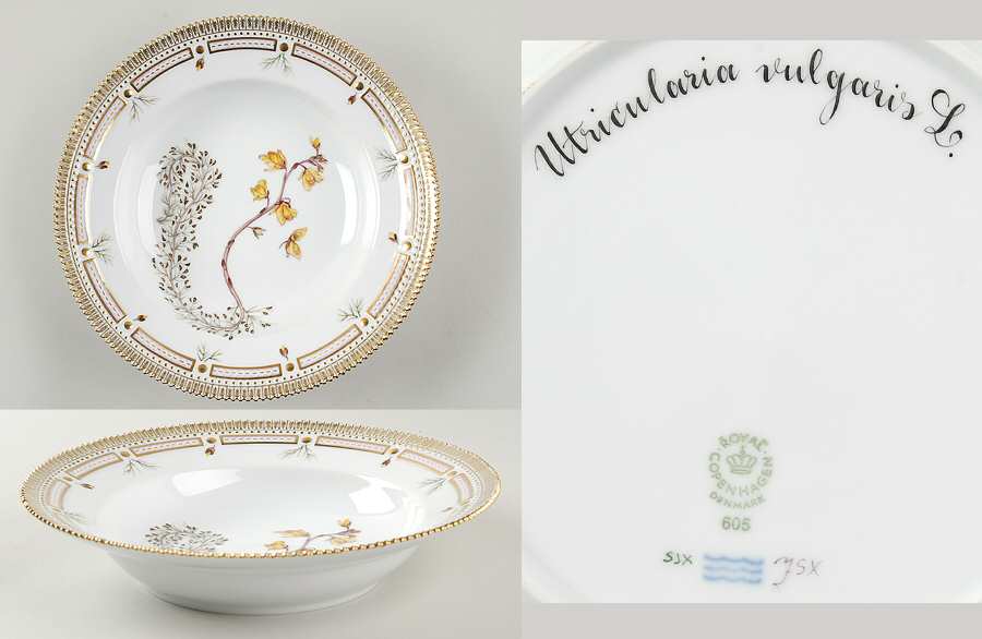 Flora Danica (1961 To Current) Large Rim Soup Bowl-Utricularia vulgaris L