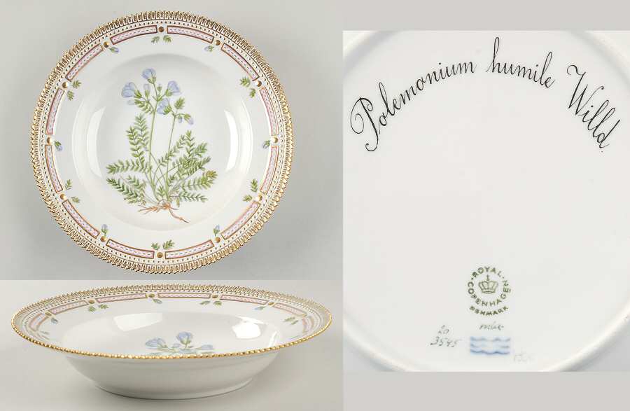 Flora Danica (1961 To Current) Large Rim Soup Bowl-Polemonium humile Willd