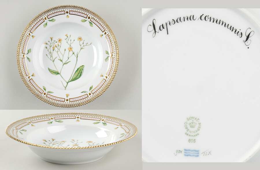 Flora Danica (1961 To Current) Large Rim Soup Bowl-Lapsana communis L