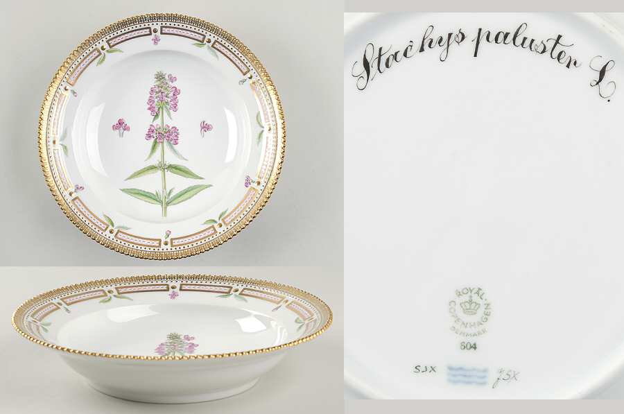 Flora Danica (1961 To Current) Rim Soup Bowl-Stachys paluster L