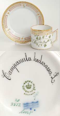 Flora Danica (1961 To Current) Chocolate Cup & Smooth Saucer-Campanula hederacea