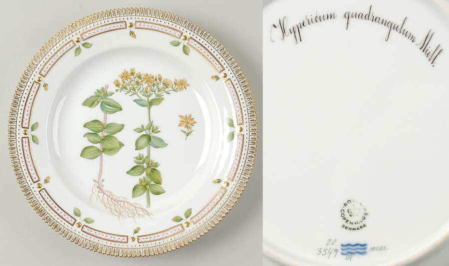 Flora Danica (1961 To Current) Dinner Plate-Hypericum quadrangulum Mull