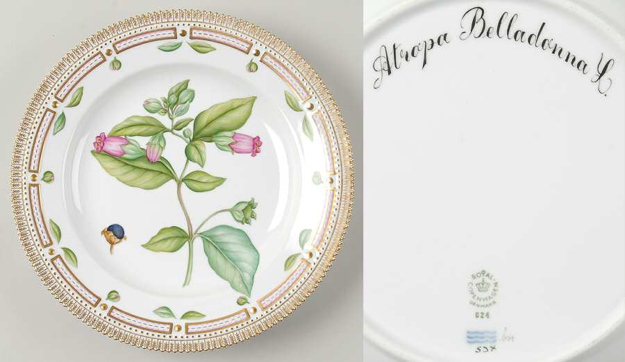 Flora Danica (1961 To Current) Dinner Plate-Atropa Belladona L