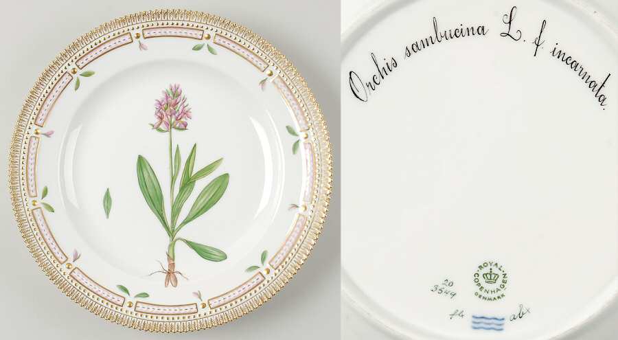 Flora Danica (1961 To Current) Dinner Plate-Orchis sambucina L f incarnata