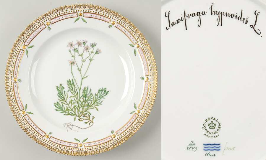 Flora Danica (1961 To Current) Dinner Plate-Saxifraga hypnoides L