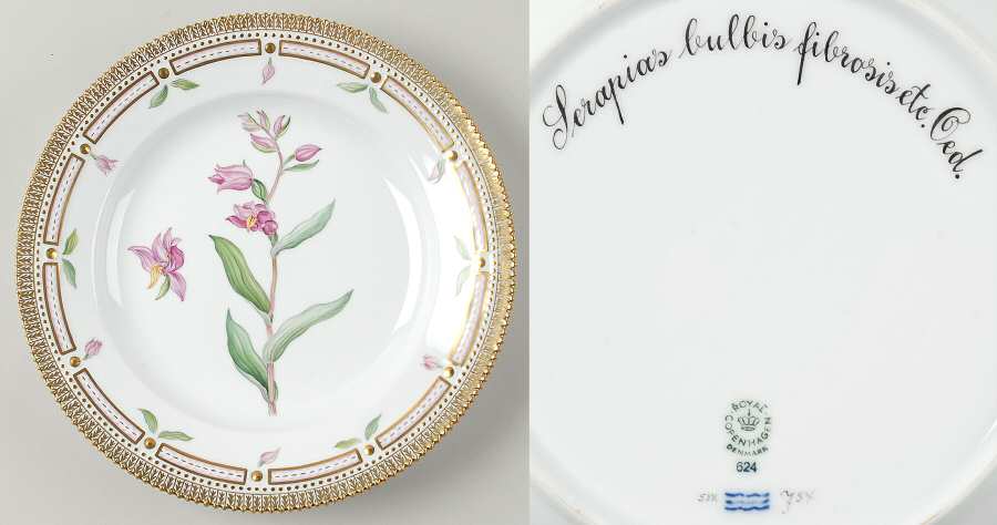 Flora Danica (1961 To Current) Dinner Plate-Serapias bulbis fibrosis etc Oed
