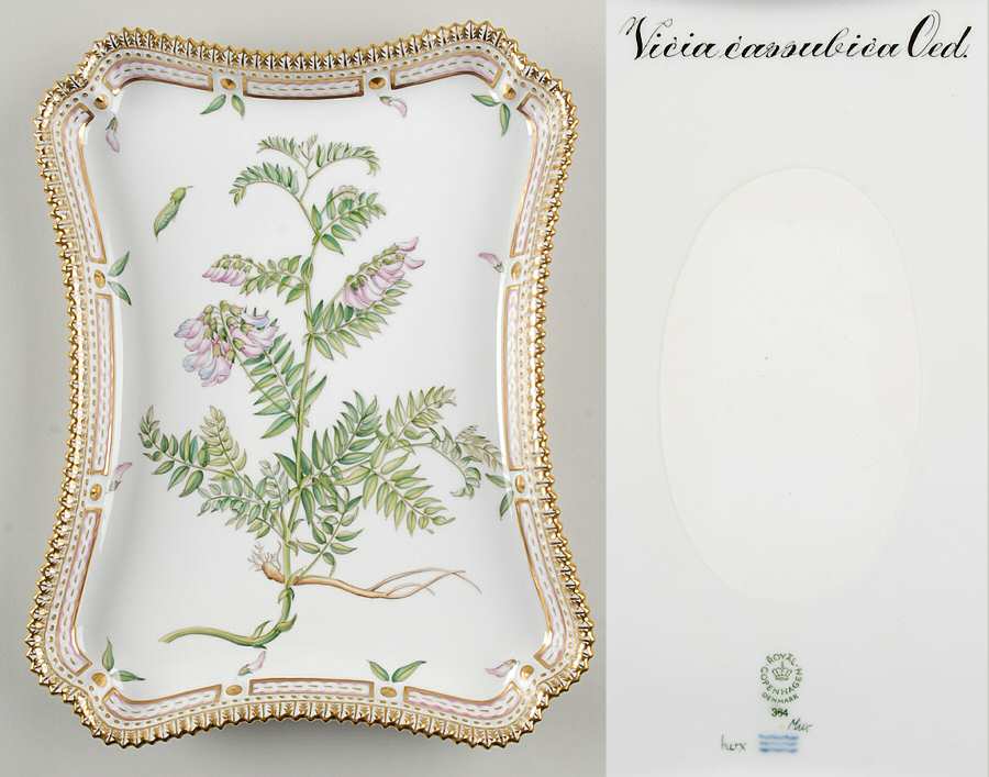 Flora Danica (1961 To Current) 11" Rectangular Tray-Vicia cassubica Oed