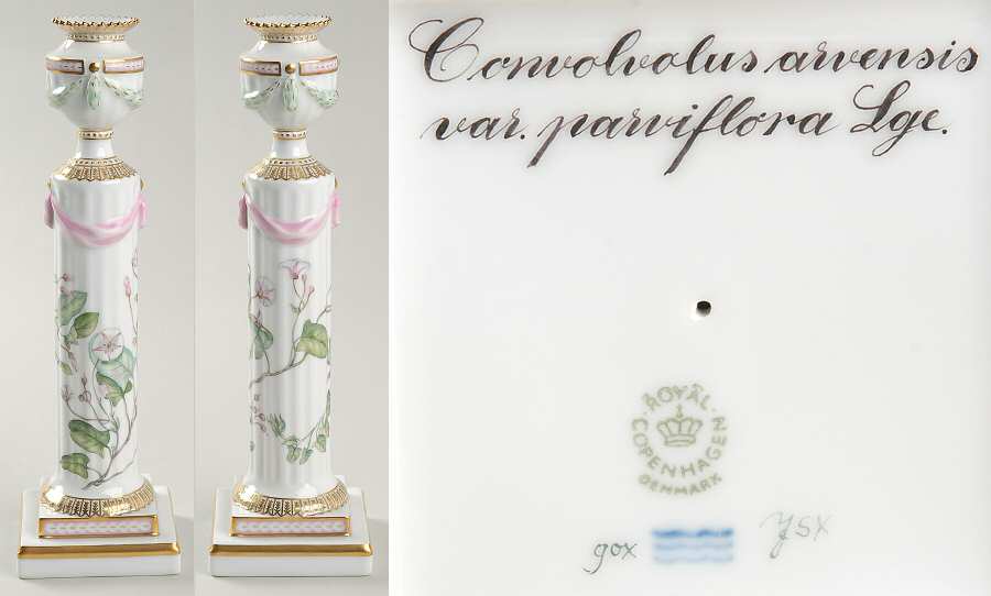Flora Danica (1961 To Current) 11" Candlestick-Convolvolus arvensis var parviflor
