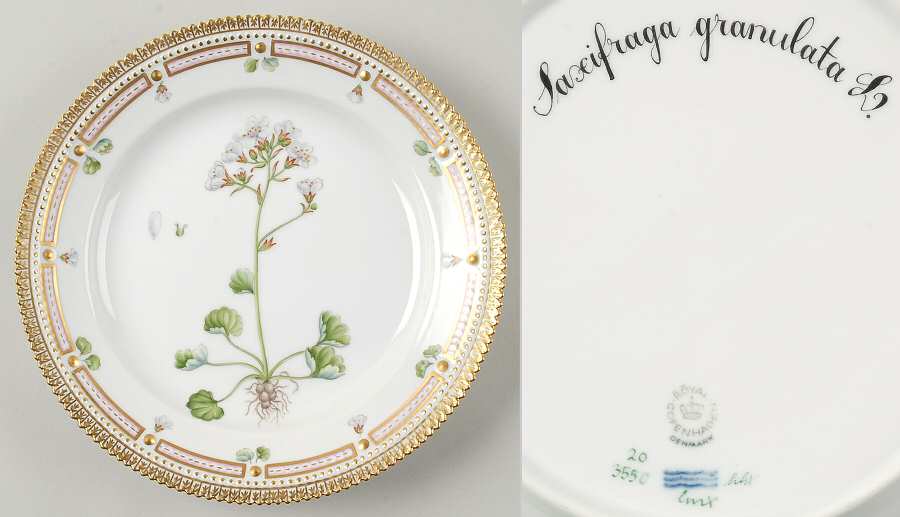 Flora Danica (1961 To Current) Luncheon Plate-Saxifraga granulata L
