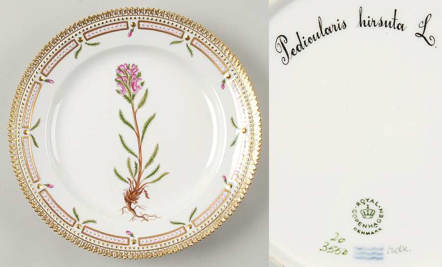 Flora Danica (1961 To Current) Luncheon Plate-Pedicularis hirsuta L