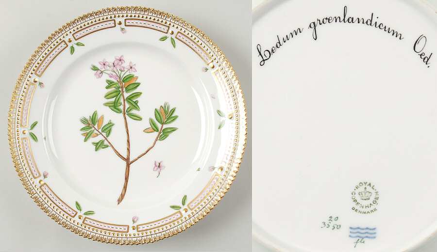 Flora Danica (1961 To Current) Luncheon Plate-Ledum groenlandicum Oed