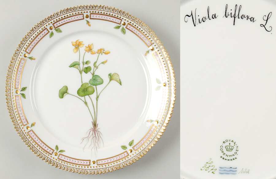 Flora Danica (1961 To Current) Luncheon Plate-Viola biflora L