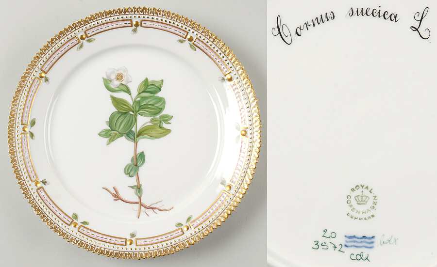 Flora Danica (1961 To Current) Luncheon Plate-Cornus suecica L