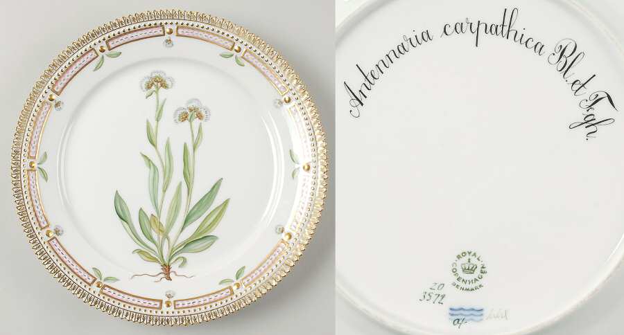 Flora Danica (1961 To Current) Luncheon Plate-Antennaria carpathica Bl et Fgh