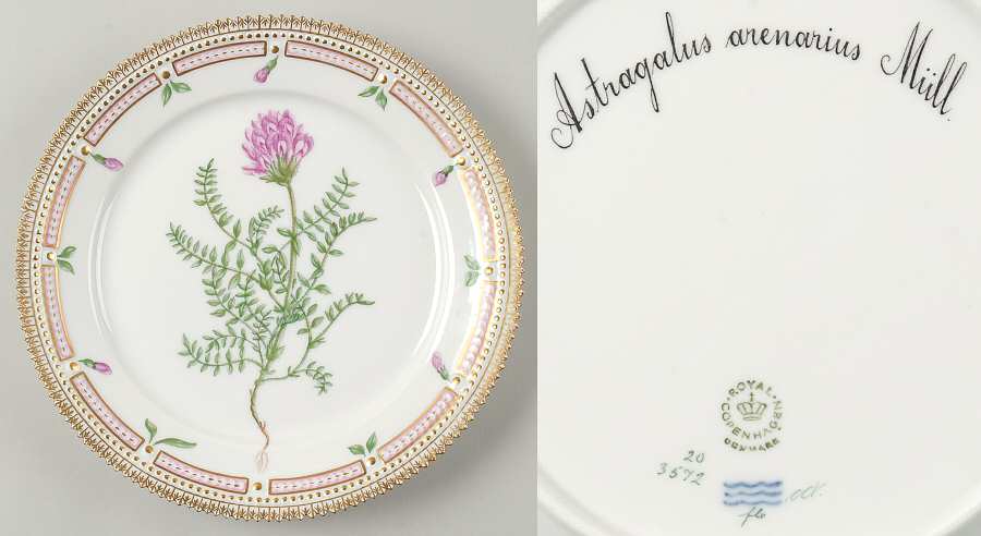 Flora Danica (1961 To Current) Luncheon Plate-Astragalus arenarius Mull