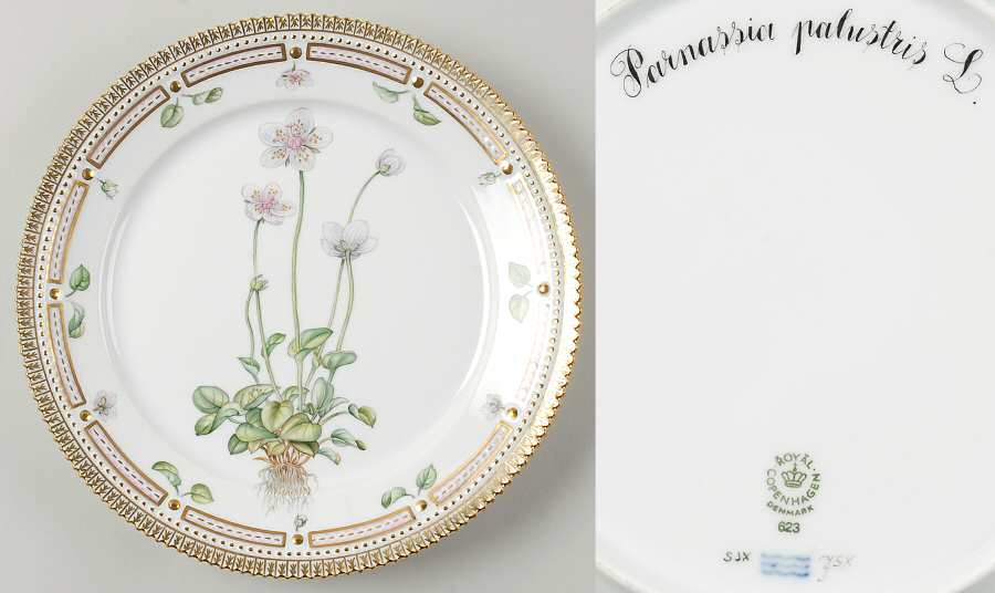 Flora Danica (1961 To Current) Luncheon Plate-Parnassia palustris L