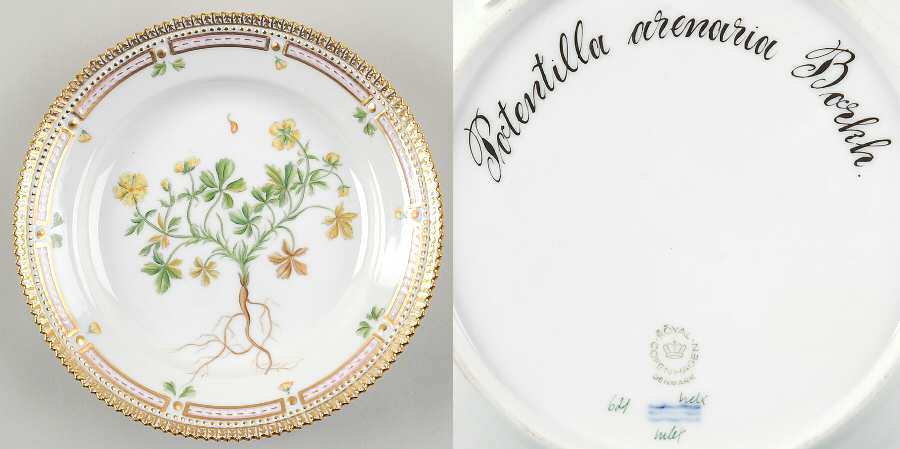 Flora Danica (1961 To Current) Salad Plate-Potentilla arenaria Borkh