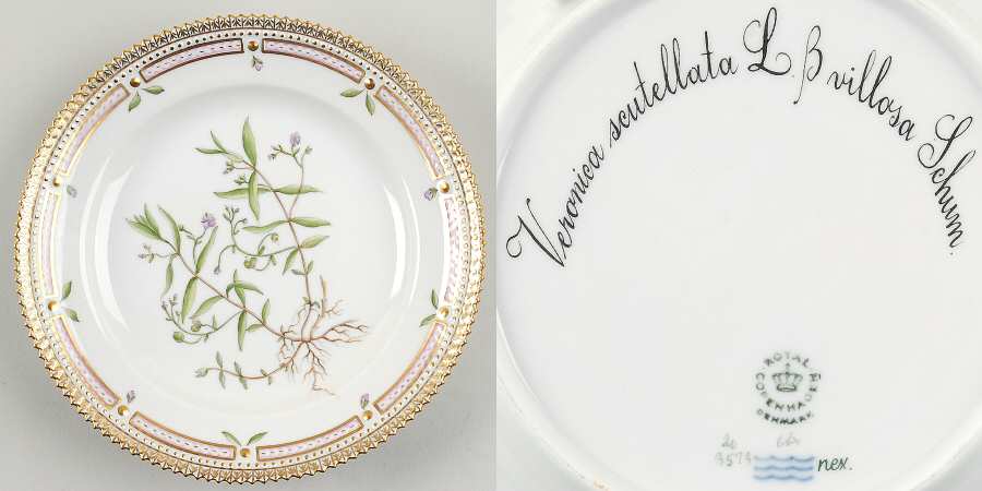 Flora Danica (1961 To Current) Salad Plate-Veronica scutellata L B villosa Schum
