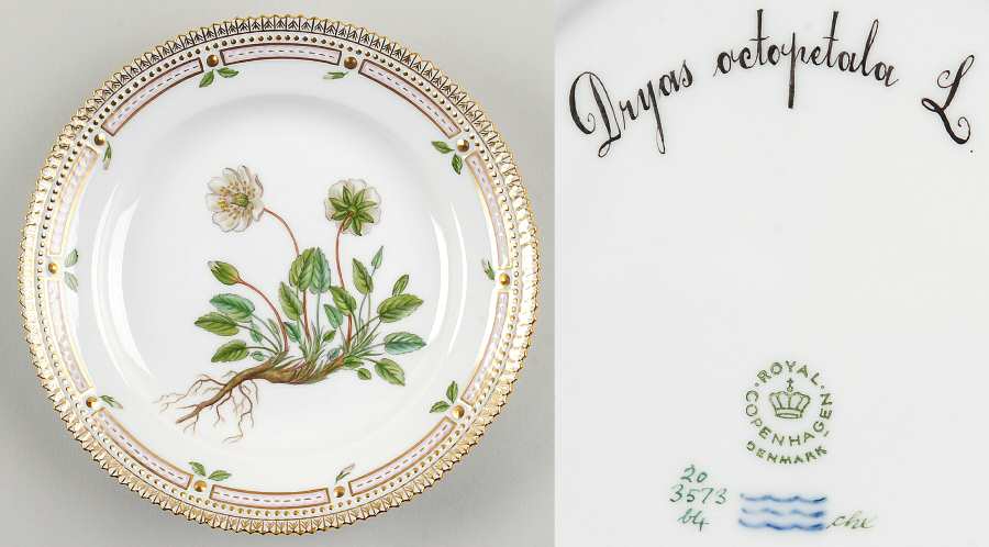 Flora Danica (1961 To Current) Salad Plate-Dryas octopetala L