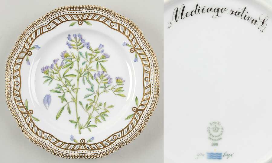Flora Danica (1961 To Current) 9" Pierced Luncheon Plate/Fruit Std-Medicago sativ