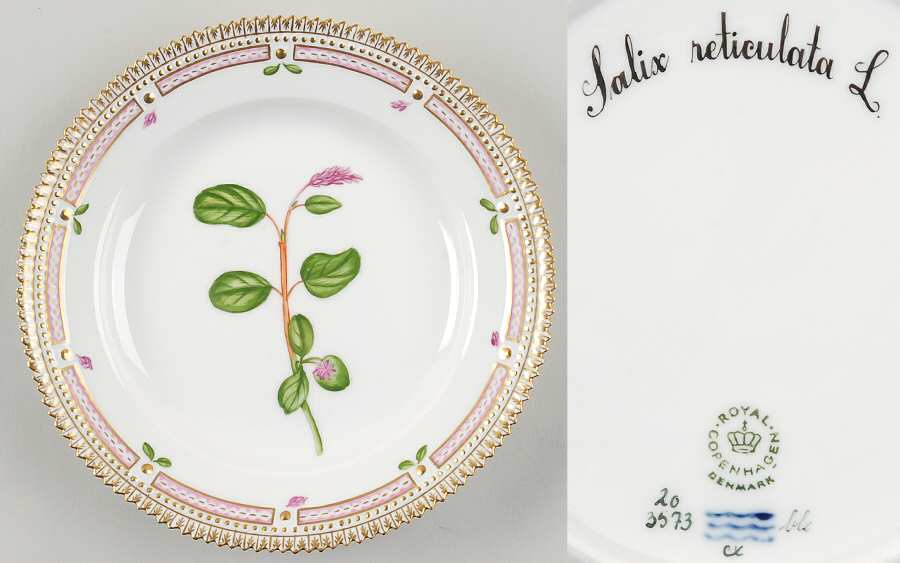 Flora Danica (1961 To Current) Salad Plate-Salix reticulata L