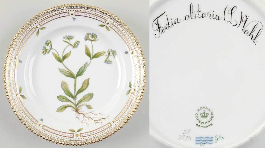Flora Danica (1961 To Current) Salad Plate-Fedia olitoria L Vahl