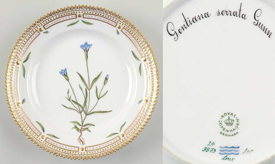 Flora Danica (1961 To Current) Salad Plate-Gentiana serrata Gunn