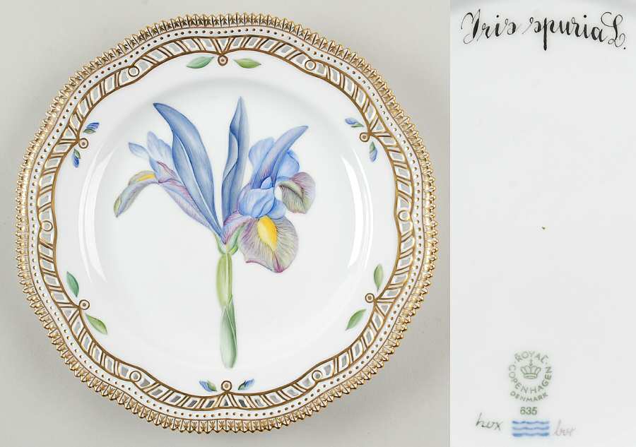 Flora Danica (1961 To Current) 9" Pierced Luncheon Plate/Fruit Std-Iris spuria L