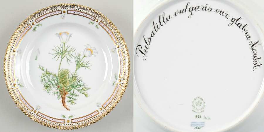 Flora Danica (1961 To Current) Salad Plate-Pulsatilla vulgaris var glabra Nordst