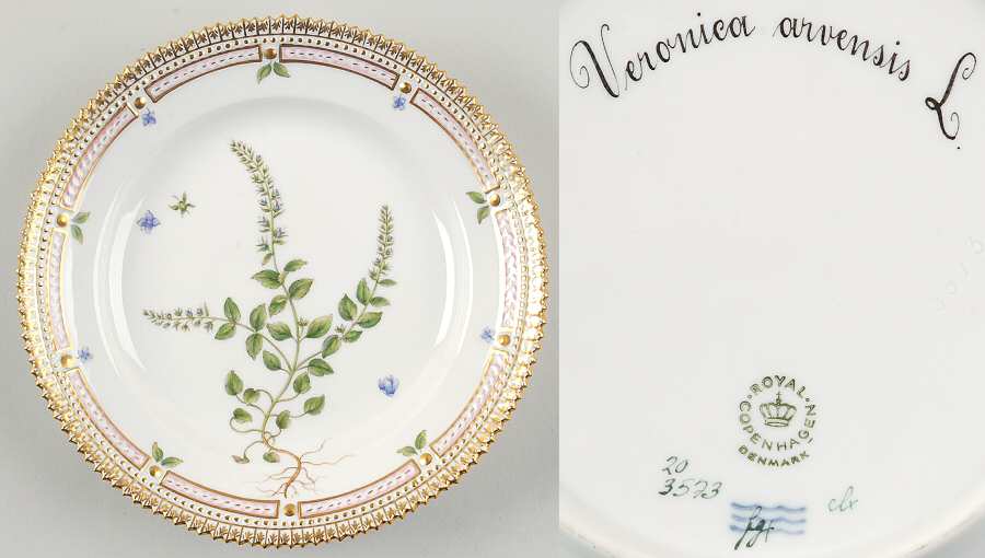 Flora Danica (1961 To Current) Salad Plate-Veronica arvensis L